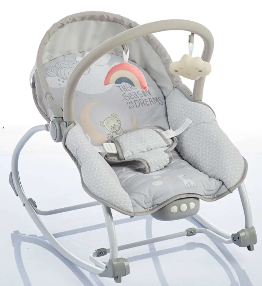 Brightbebe Baby Bouncer Rocker Portable Bouncing Baby Seat with Music and Vibrations