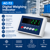 Contrôleur d'indicateur de pesage numérique haute précision AC-T2 RS232 RS485 MODBUS-RTU avec boîtier en acier inoxydable 304 pour plateformes de pesée de table/sol