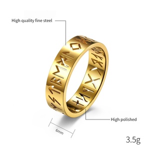 Bague <span class=keywords><strong>Boussole</strong></span> Viking Vegvisir Homme Acier Inoxydable Runes Nordiques Anneau Bijoux Gros Fabricant Personnalise Cadeau - Product Image 3