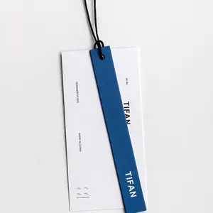 Commercio all'ingrosso logo personalizzato di spessore di carta cartone garment price tag di marca logo della collana hang tag