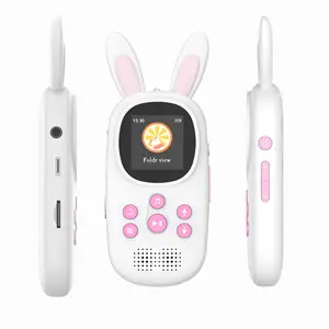 2023 New Design Portable Mini Cute Pink Rabbit Multiple Function MP3 Music Player for Kids