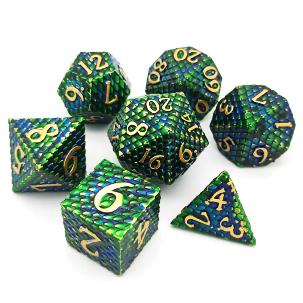 Hot Sale Customized Rpg Dnd Metal Sharp Edge 30 Sided Dice Dragon Inside Lapis Lazuli Dice