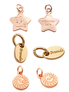 Aleación de Zinc estampado logotipo de marca personalizado pequeño Metal colgante encanto joyería etiquetas - Product Image 3
