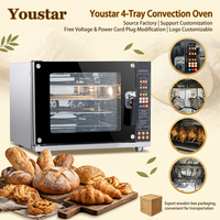 Four à convection à air chaud commercial à 4 plateaux, contrôle numérique, four électrique pour la cuisson du pain, des croissants, du poulet, logo personnalisé
