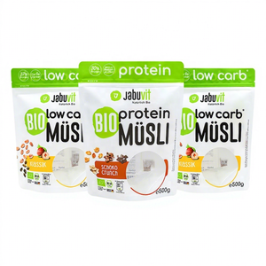Bolsa de embalaje de <span class=keywords><strong>cereales</strong></span> con impresión personalizada al por mayor, bolsa con ventana mate y base <span class=keywords><strong>para</strong></span> el venta minorista de muesli orgánico, bajos en carbohidratos, proteico, keto y snacks secos - Product Image 3
