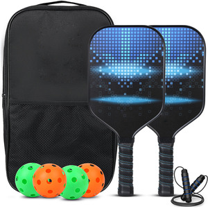 Juego de palas de Pickleball con 4 pelotas y bolsa de transporte, mango antideslizante, equipo deportivo para exteriores para adultos - Product Image 1