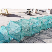 Long piège de pêche crabe crevettes Cage grand mur piège taille personnalisée piège de pêche filet de pêche bleu HDPE Rectangle écrevisse receveur
