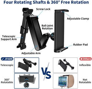 Gối Đỡ Điện Thoại Phía Sau Xe Hơi, Giá Đỡ Điện Thoại Cho IPhone Xiaomi IPad Máy Tính Bảng 4-11/12.9 Inch, Giá Đỡ Ghế Sau Tựa Đầu - Product Image 2