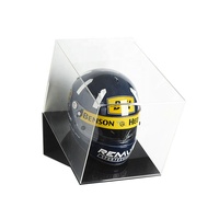 Vitrine murale inclinée pour magasin Tenture murale Perspex Casque vitrine Sport Display Box avec base noire