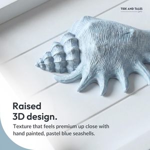 Conjunto de 3 Cuadros Decorativos 3D con Conchas Marinas y Estrellas de Mar (7"x7") con Temática Costera y Oceánica para Baño/Dormitorio, Decoración de Casa de Playa - Product Image 4