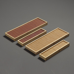 Bandeja de Bambú, Madera Maciza Hecha a Mano, Decoración Natural para el Hogar, Juego de Portavasos - Product Image 1