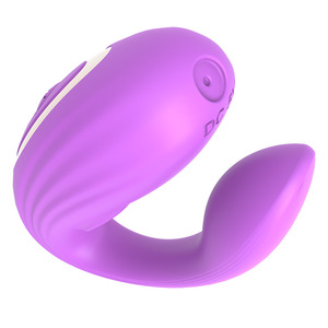 Giocattoli del sesso del vibratore della <span class=keywords><strong>Vagina</strong></span> di vibrazione doppia del gioco della biancheria da letto della coppia del telecomando di forma di U del Silicone per la donna - Product Image 5