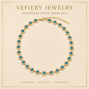 Collier ras du cou multicolore en cristal rond doré pour femme, bijoux de mode pour festival, fabricant - Product Image 1