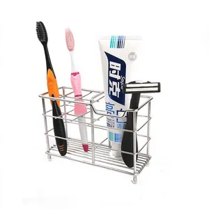 Toothbrush Holder Stainless Steel Multi-function Tooth Brush Storage Box for Bathroom Shower Hygienic Toothpaste Holder