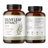 Extrait de feuille d'olivier en capsules végétaliennes, formule botanique à base de plantes pour le bien-être, soutien antioxydant et projets de marque privée