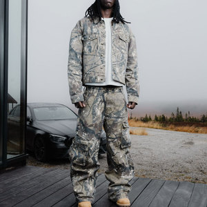 Tùy Chỉnh Heavyweight Thời Trang Đường Phố Camolouge Tracksuit Thiết Lập Giản Dị Bất <span class=keywords><strong>Tree</strong></span> Camo Quá Khổ Hai Mảnh Quần Bó Sát Và Áo Bộ - Product Image 2