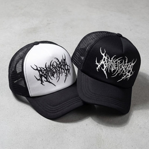 Premium hombres gótico Hip Hop Street <span class=keywords><strong>Rap</strong></span> espuma malla gorra asimétrica transpirable visera Casual personaje estilo camionero sombrero - Product Image 1