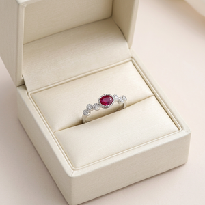 Most Popular Trendy Design Minimalist Natural Ruby Gemstone Ring Jewelry 18K Solid Gold Real Natural Diamonds Hand Crafted Ring - Product Image 2