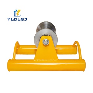 Rouleau <span class=keywords><strong>de</strong></span> guidage <span class=keywords><strong>de</strong></span> câble en aluminium usiné, cadre jaune en forme <span class=keywords><strong>de</strong></span> sablier, bloc central réglable, support <span class=keywords><strong>de</strong></span> traction robuste pour machine à cordage - Product Image 2
