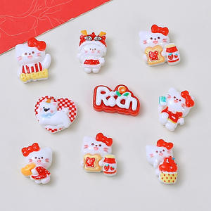 Оптовые милые декоративные элементы из смолы в виде мультяшных кошек для рукоделия, изготовления украшений и декора - Product Image 2