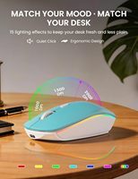 Clavier et souris ergonomiques sans fil rétroéclairés RGB 2,4 G silencieux, rechargeables pour Windows/Linux/Chrome/Mac, ordinateur portable, PC - En stock