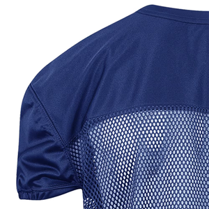Maillot de football américain personnalisé bleu pour homme, respirant, en maille polyester, vêtements de sport, maillot de football américain - Product Image 4