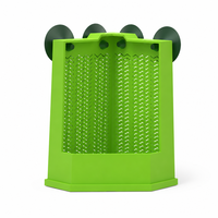 Panier de rangement d'angle à ventouse pour petits animaux, vert citron, en plastique ABS, support ventilé pour cage, tailles S et L