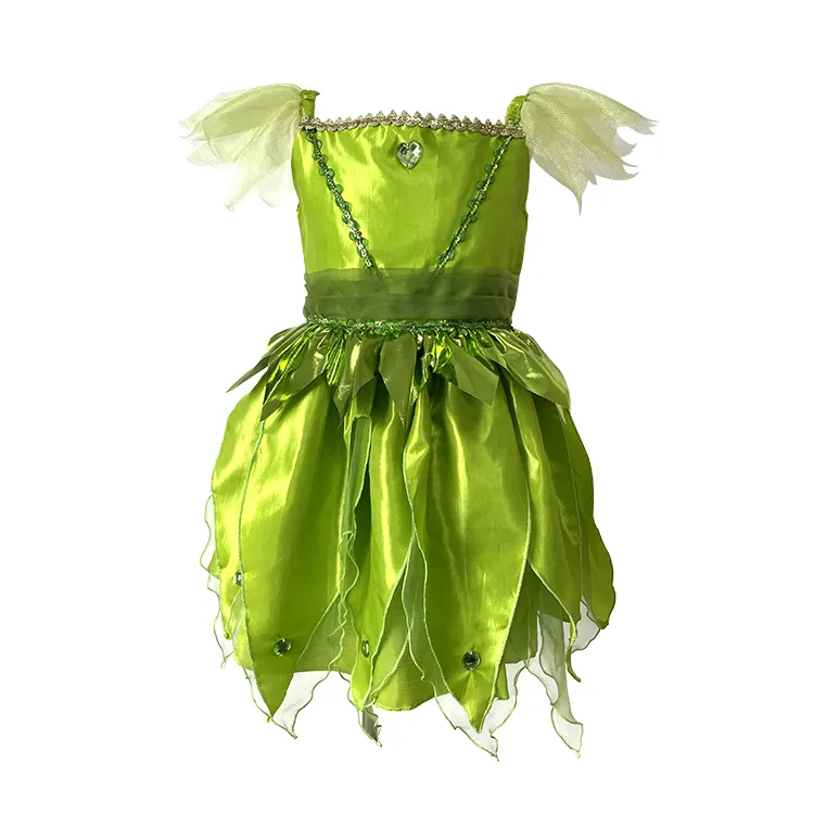 Tanz kleidung Performance Wear LED Tanz kleid Kinder Kostüm Kostüm Großhandel Qualität Kleid für Kinder Soft Green Pixie