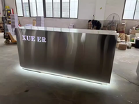 Comptoir de réception de bureau sur mesure, petit comptoir de caisse industriel en acier inoxydable doré, mobilier de bar de caisse