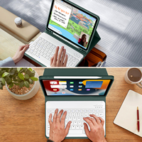 Kenke sarung magnetik Keyboard, sarung Tablet magnetik terhubung nirkabel IPad 10.9 inci dengan Slot pensil untuk IPad Air 4th 5th dapat diisi ulang