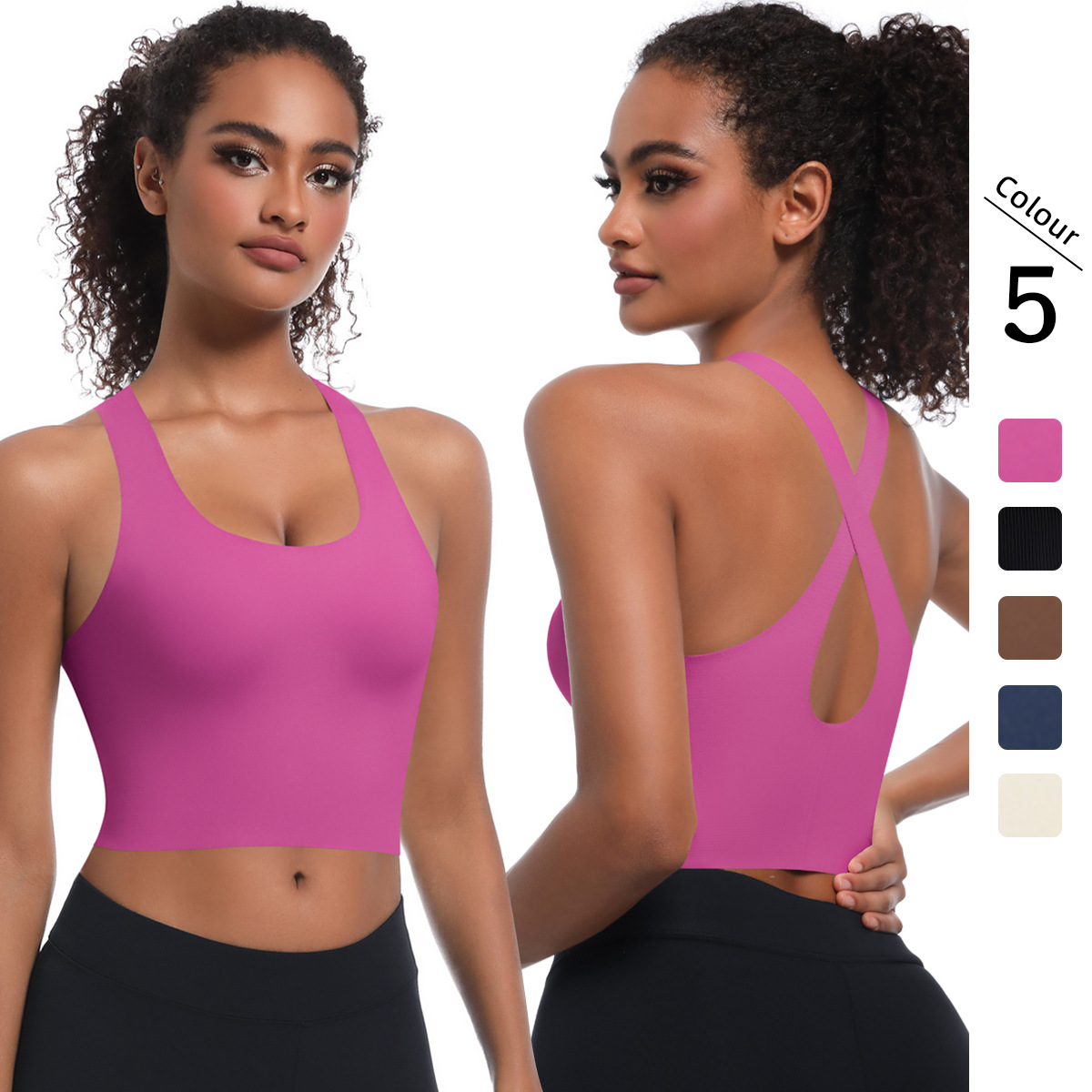 New Seamless Fleece Solid Color Tight-Fitting Sweat-Absorbent Breathable Double-Layer Yoga