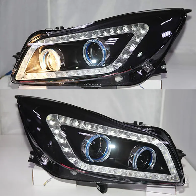 FULL LED Angel Eyes Dải Đèn Pha Với Bi Xenon Ống Kính Máy Chiếu 2010 Đến 2013 Năm Cho Buick Verano Regal Opel Insignia