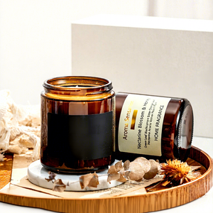 Luxury 3 Pack 200G Large Capacity Amber Glass Jar Aroma Fragrance Gifts Soy Wax Scented <b>Candles</b> <b>Set</b> for Women Custom Logo OEM... - Product Image 4