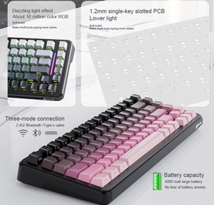 คีย์บอร์ดเกมมิ่งไร้สาย M86 Attack Shark RGB 3 โหมด แบบ Mechanical ปุ่มเปลี่ยนได้ทุกปุ่ม (Hot Swap) ช่องต่อ USB 87 ปุ่ม ป้องกันการกดพร้อมกันได้ทุกปุ่ม ของใหม่แกะกล่อง - Product Image 2