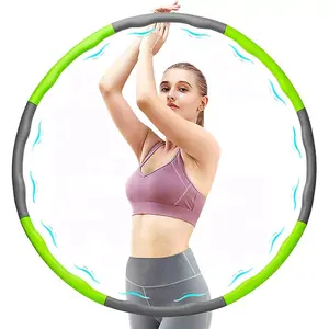 KKFIT Wholesale Detachable Slimming Hula Circle Adjustable Hula Ring Colorful Weighted Hoola Hoop Fitness Sport Equipment
