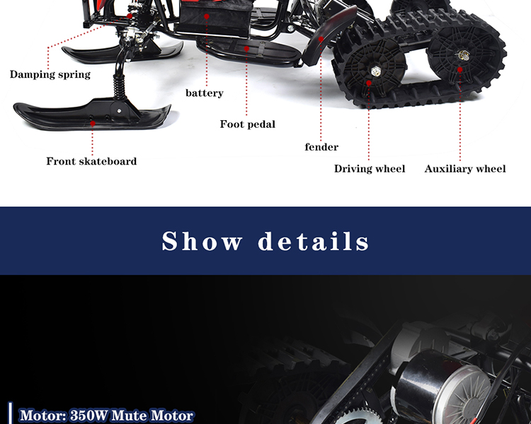 2021 New Winter Snow ATV Scooter/Snow ski Bike/Snow racer