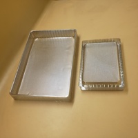 Barquette en plastique recyclable électronique rectangulaire avec gaufrage Emballage en coquille dorée