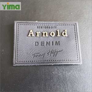 Etichetta in Pelle Rotonda con Lettere Metalliche LOGO <span class=keywords><strong>per</strong></span> <span class=keywords><strong>Abbigliamento</strong></span> di Cani e Animali Domestici, Colori Bianco, Nero e Marrone - Product Image 1