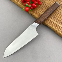 Lot de 2 couteaux de cuisine chinois en acier inoxydable composite, couteau Santoku, couteau utilitaire, couteau de chef pour femme, couteau à poulet avec manche en bois