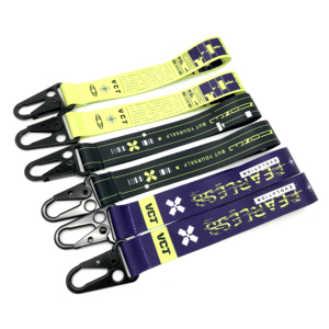 Biểu Tượng Tùy Chỉnh Dệt Thêu Ngắn Keychain Dây Buộc Xe Máy Cổ Tay Dây Buộc Với Eagle Móc - Product Image 1