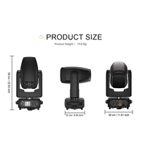 SHEHDS 200W LED Beam Spot Wash Moving Head 44000 Lux à 5m 9000K Gradation 16 bits RDM Éclairage de scène pour Théâtre et Studio