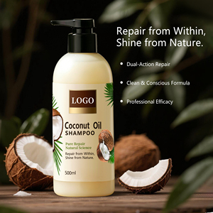 Champú de Aceite de Coco Natural de 500 ml OEM/ODM para Cabello Dañado, Hidratante y Suavizante Natural a Base de Plantas - Product Image 4