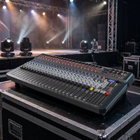 Console de mixage audio 32 canaux avec 8 effets numériques DSP, Bluetooth, USB, en métal, pour karaoké et spectacles sur scène