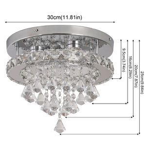 Maßgefertigte Kristall-Deckenleuchte mit Fernbedienung, Smart Flush Mount LED-Beleuchtung für Schlafzimmer - Product Image 2