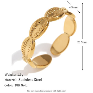 Bague ajustable plaquée or 18 carats en acier inoxydable, bijou créatif et <span class=keywords><strong>personnalisé</strong></span> pour femme, tendance - Product Image 2