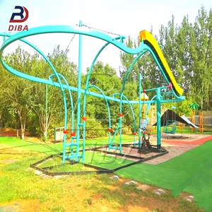 Juegos para niños Zip Line interior Parque de atracciones Montaña rusa Trampolín Sin alimentación Zip Line Montaña rusa - Product Image 2