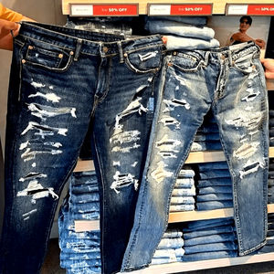 Jeans da Uomo Strappati Effetto Vintage Lavato Nuovi Arrivi 2025 - Vestibilità Slim, Denim Distressed, Casual Streetwear per Feste e Uso Quotidiano - Product Image 1
