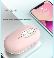 Ratón Óptico Retroiluminado RGB Portátil con Logotipo Personalizado, Ratón Inalámbrico Recargable por Bluetooth para Computadoras Portátiles y Tabletas