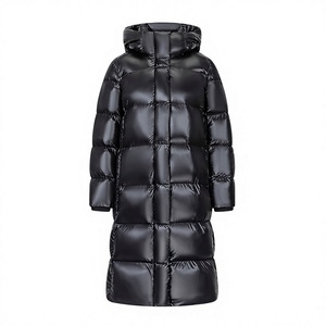 Parkas pour femmes certifiés, vestes longues brillantes de luxe, manteaux matelassés pour femmes, doudounes en duvet d'oie - Product Image 4