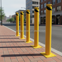 Poteau de barrière de sécurité extra robuste avec bandes réfléchissantes, tube de 0,08 pouce d'épaisseur, barrière anti-collision pour zone scolaire, chantier de construction, taille standard